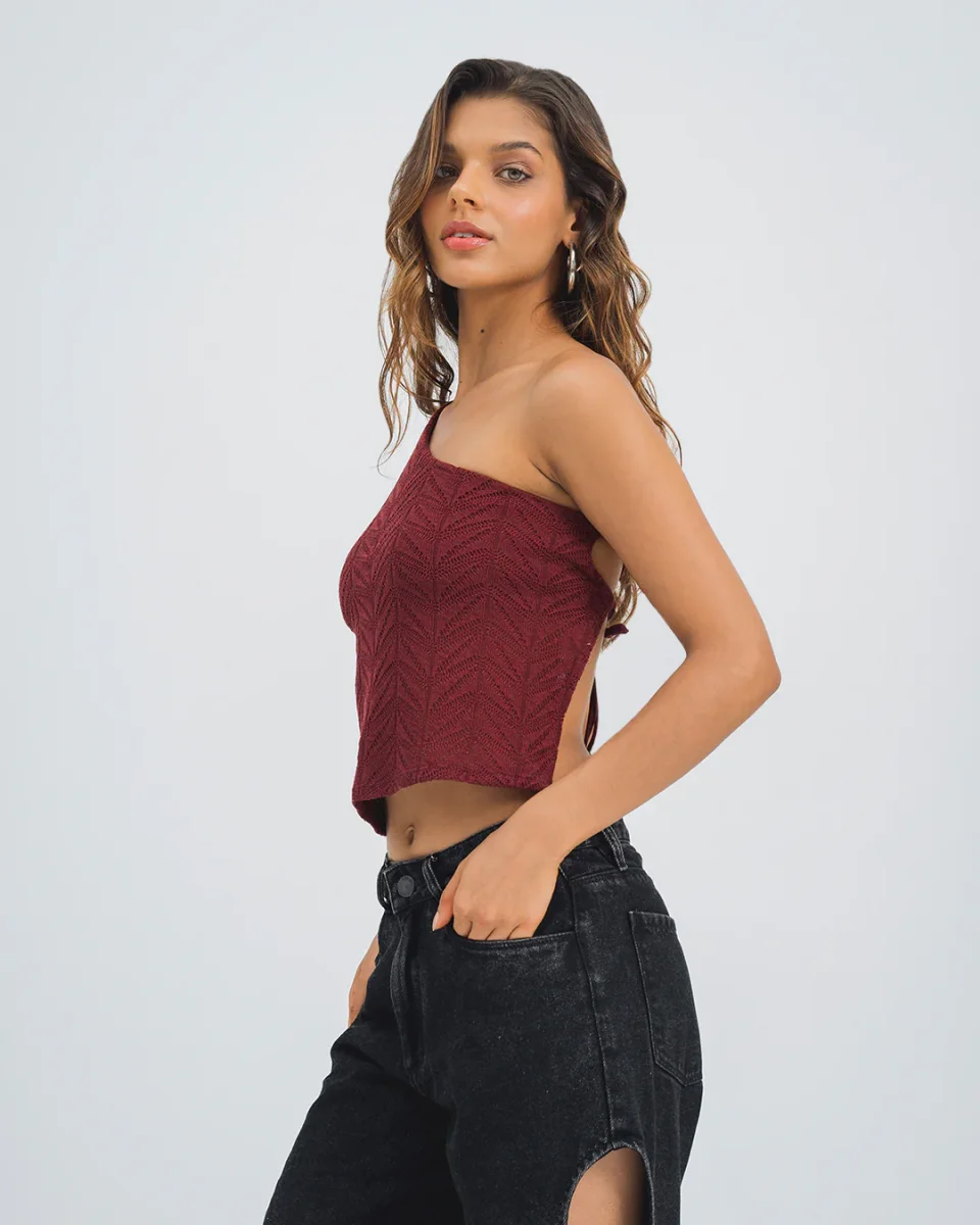 BLUSA AJUSTADA DE UN HOMBRO MITIL - Imagen 3