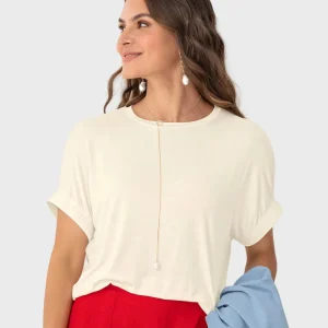 Camiseta básica manga corta con elástico ancho